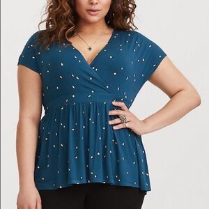 Heart print soft knit top‎